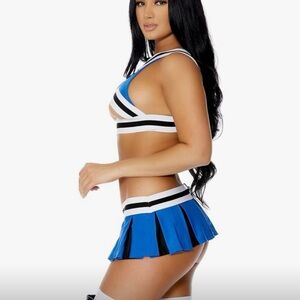 Forplay Blue and Black Mini Skirt